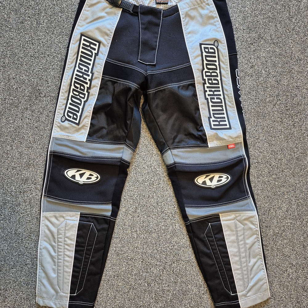 Black and Gray Racing Pants with Reinforced Knees